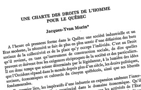 Déclaration en hommage à Monsieur Jacques-Yvan Morin
