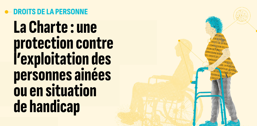 Image de la formation sur l'exploitation : le personnage dessiné d'une femme âgée blanche marchant avec une marchette.